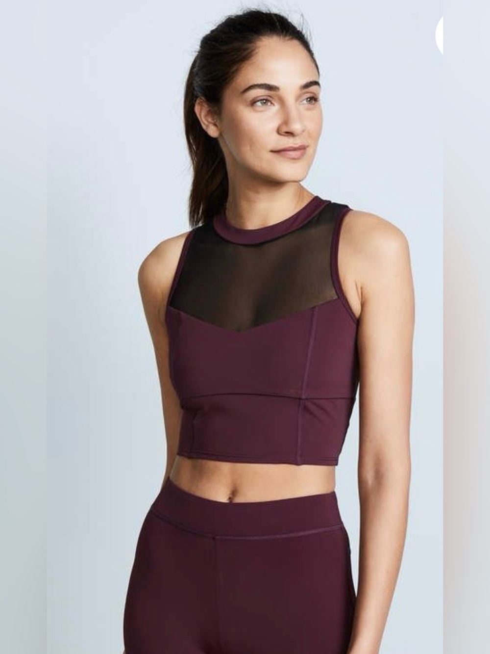 Cushnie et ochs Kira High Neck Mesh Crop Top